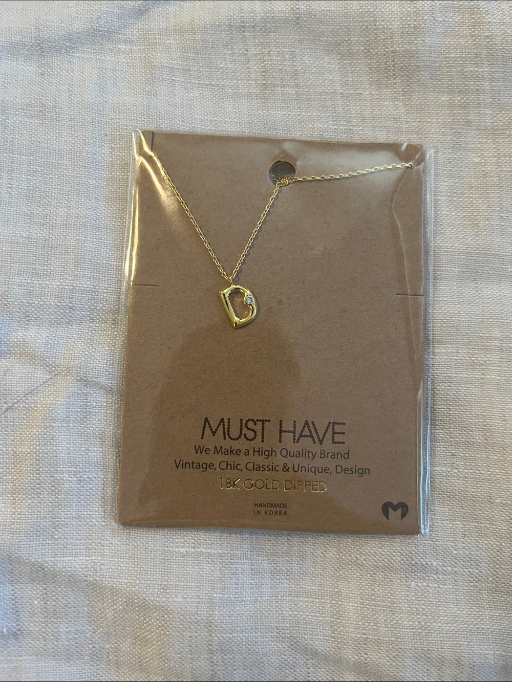 Must Have Gold Letter D Initial Necklace